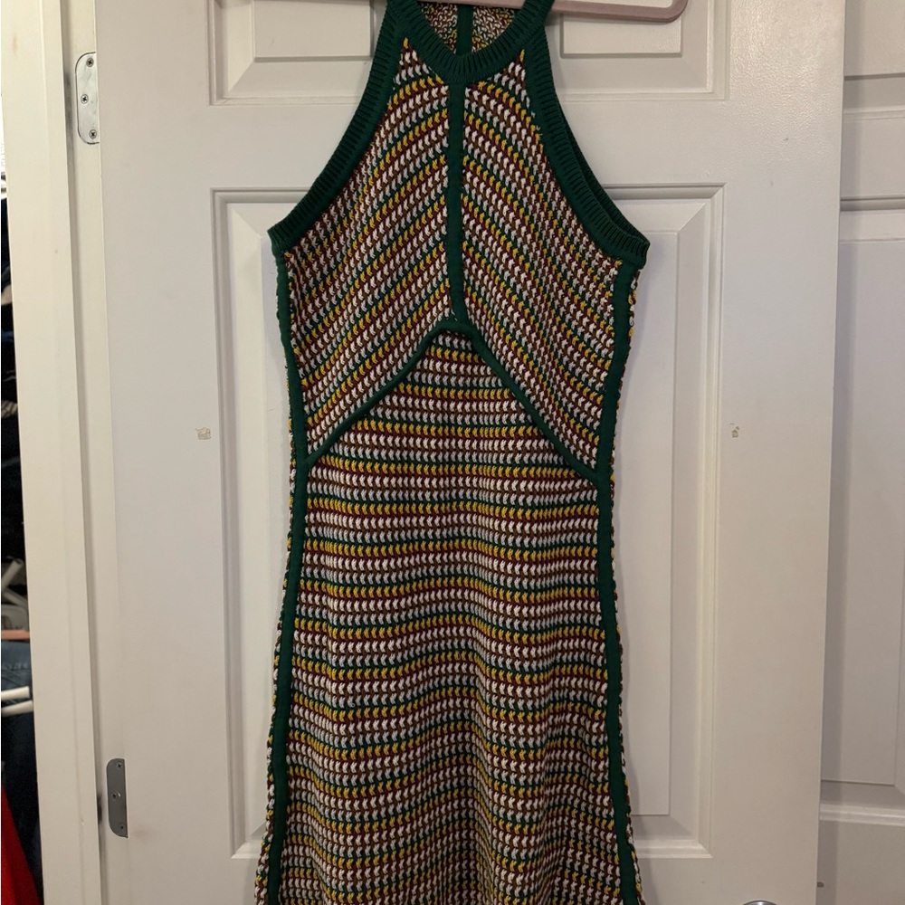 Zara Multicolor Crochet Halter Dress